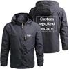 YILDEX Logo Personalizzato Uomo Giacche Windbreaker Capispalla Cappotto Impermeabile Personalizzato Dark Grey,X-Large