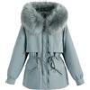 LinRim Cappotto Donna Taglia 52 Cappotto Invernale Collo A Risvolto Giacca Manica Lunga Vintage Addensare Cappotto Giacca Cappotto Caldo Cappuccio Capispalla Imbottito Piumino Donna, c, XXXL