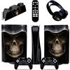 GALSOR Protettivo Per PS5 Console Disc Edition & Digital Sticker Vinyl Decal Cover Per Ps5 Controller & Charging Station & Headset & Media Remote 72116 Senza Bolle E Senza Residui(Disc Version)