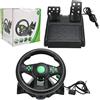 ciciglow Volante da Corsa per PC, Volante da Corsa per Auto USB Universale a 180 Gradi con Pedali per 360, per per , PC