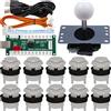 SJ@JX Arcade Game Controller DIY Kit Microswitch Button 4&8 Way Joystick Zero Delay USB Encoder Fighting Stick Handles Console for PC MAME Raspberry Pi Retropie