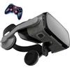 BHJAYIGS Occhiali VR, Visore Realtà Virtuale 3D, VR Visore Cuffie, Glasses 3D con Lenti HD Anti Luce Blu, Compatibili con Smartphone iPhone Android da 4,7-7,2 Pollici, Regalo di Natale, Regalo(E)