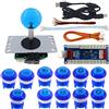 SJ@JX Arcade Game Kit DIY Part Zero Delay PS3 USB Encoder Board Push Button Joystick Controller Light for Xbox Style Windows PS3 Retro Pie PC MAME Raspberry Pi NES