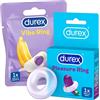 Durex Vibe Ring Anello Stimolante con Batteria + Durex Pleasure Ring Anello Stimolante Super Elastico per Intensificare il Piacere