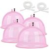 weiwei Ventose XL a forma di sedere da 180 ml e 210 ml (diametro 21,3 cm e 18,3 cm) con tubo a Y per sollevamento glutei, massaggio corpo (rosa, 2 paia)