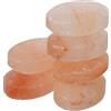 Pure Himalayan Salt Works Flat Oval Massage Stone, Pink Crystal Hand-carved Stone for Massage Therapy, Deodorant and Salt and Sugar Scrubs (Pack of 6)