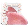 Crystallove Gua Sha Pietra con quarzo rosa - Jade Massaggiatore - Forma di cuore - Guasha Board - Massaggio viso per viso, occhi, gonfiore degli occhi, tonificazione della pelle del viso -