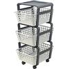 Ecoplast | Carrello con Ruote Portatutto Modula, Carrello Portaoggetti a Tre Piani, Portata Massima 9 kg, Ghiaccio, 41,5x29x75, Made in Italy