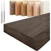 LAMO Manufaktur Mensola sospesa in legno con fissaggio invisibile | Mensola 110 cm per soggiorno, cucina, ufficio | Colore: Nero Bordo: Naturale | Legno massello, design moderno, effetto sospeso