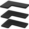 Vicco Mensola ad angolo Curva, Nero, 40.5 x 2.5 cm Set di 3, adatto al montaggio a parete per una conservazione salvaspazio