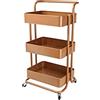 ECHTWERK Carrello mobile da cucina e da portata 3 livelli e maniglia di spinta, Edizione rame, 43 x 32 x 86 cm
