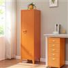 [en.casa] Armadio da Ufficio con Anta e Serratura Mobile in Acciaio per Archivio con 3 Scomparti Armadio da Spogliatoio 137 x 38 x 38 cm Arancione