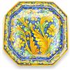SICILIA BEDDA CAPACI Piatto Ottagonale Ceramica Caltagirone, con Diverse opzioni Decoro - h 32 x 32 cm ca. (1Unità) - Decoro 2