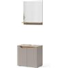 Vicco Combinazione di mobili da bagno Marelle, Grigio, 60 cm, composto da specchio da bagno e mobile sottolavabo