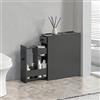 [en.casa] Armadietto Stretto da Bagno Mobile Salvaspazio con Cassetti e Scomparti Estraibili Contenitore Basso 58x16x48 cm Grigio Scuro