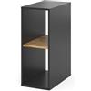 Vicco Mobiletto per PC Tomy, Antracite/Rovere dorato, 28.5 x 50 cm 2 scomparti, con ruote e ripiano per accessori per computer