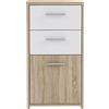 AVANTI TRENDSTORE - Fianna - Comodino con 2 cassetti in legno laminato nel colore quercia sonoma/bianco. Dimensioni LAP 40,3x42,3x29,6 cm (comó 1 anta, 2 cassetti)