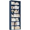 FirFurd Libreria 209,5CM, Libreria a 7 Ripiani con Scomparti Apert Blu