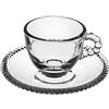 SWEET HOME Set di 4 tazzine da caffè in vetro con piattino in vetro cod.TZ00021LU cm 6h diam.11,5 by Varotto & Co.