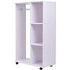 HOMCOM Stand Appendiabiti da Terra con Ruote, Guardaroba con 3 Ripiani e Barra Appendiabiti in Legno, 80x40x128 cm