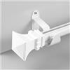 Generico Bastoni per Tende Resistenti per Finestre, Binario per Aste per Tende per Porte Interne con Classici Terminali Quadrati, Binari per Tende da Parete(Bianco,330cm(3 * 110cm))