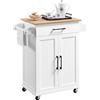 Yaheetech Carrello da Cucina con Ruote Credenza Salvaspazio per Microonde con Cassetto e 2 Ante per Cucina Dipensa o Bar 60 x 40 x 88,5 cm Bianco