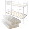 Filoben Letto a Castello Bianco Style Moderno per Adulti e Bambini 200x80 cm Altezza 150 cm, scomponibile 2 letti singoli+ 2 Materassi Ecosan (Letto Bianco + 2 Materassi)