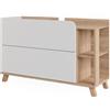 Vicco Mobiletto per lavabo Karen, Sonoma/Bianco, 100 x 65 cm con 2 cassetti, per montaggio sotto il lavabo con apertura per sifone