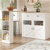 NovaFurnish Tavolo da bar allungabile con spazio di archiviazione (138 - 204 × 39 × 104 cm), girevole a 360°, tavolo moderno e mobile, tavolo da cucina, tavolo da bistro, credenza con ripiani (bianco)