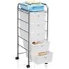 IDIMEX Scaffale per il bagno carrello Roll container Gina, con 5 cassetti trasparenti e struttura in metallo cromato
