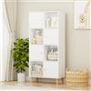 EXSELTMAN Libreria Scaffale a 4 Livelli, Libreria Verticale, Divisorio per Stanza, Organizzatore Autoportante a 8 Cubi, Stile Moderno, per Soggiorno, Camera da Letto, Ufficio, Bianco