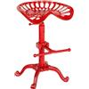 CLP Sgabello Bar Butch in Ghisa Design Industrial I Sgabello Bancone in Metallo con Poggiapiedi E Seduta Regolabili, Colore:Rosso