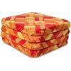 Casatessile Cuscini Sedia sfoderabili con Alette Eldorado Cuscini Cucina in Cotone,cm 38x38 Imbottitura Alta 3,50 - Arancio, Set 4 PCS