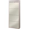 Sarmog Scarpiera con specchio naturale 4 ante a ribalta e 1 Cassetto H164 L63 P29 Cm colore olmo chiaro Sk568spk