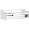vidaXL Dormeuse 3 Cassetti Bianca 90x200 cm Legno Massello Pino iRun