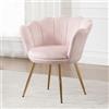 Ya-Home Poltrona per Camera da Letto Poltrona in Velluto Poltroncine Salotti con Gambe in Metallo Placcato Oro Poltroncine Imbottite per Soggiorno/Caffè/Vanità, Rosa Chiaro