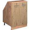 Vicco Mobile cucina sottotetto R-Line, Rovere artigianale, 60 cm con 2 porte, carcassa 60 cm profondità, per la libera combinazione all'interno di sistemi cucina modulari