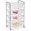 Gicos Carrello da Cucina Porta Frutta portafrutta 4 cestelli Colore Cromo 36 * 47 * 82 cm con Ruote ZAL-838361