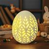 Nexoria Uova di Pasqua a LED, in ceramica, decorazione pasquale a LED, con illuminazione, decorazione pasquale, in porcellana, con luce calda, decorazione pasquale, funzionamento a batteria, decorazione