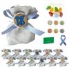 Doni Bomboniere Set 18 Anni 12 Sacchettini Juta Bianco Portaconfetti 12 Applicazioni '18' in Legno Tondo Colorato Bustine Confetti Multicolor Cioccolato Nastro Incluso Bigliettini da Personalizzare