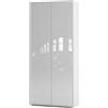 SIMPLYFURN Armadietto per Ufficio Amira T00 | Armadio per Documenti e Multiuso | Weiß & Bianco lucido | 180x80x40 cm | Push-to-Open per Ufficio