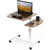 OXFENSEE Scrivania Inclinabile ad Angolo per Computer, 60x40 cm con Ruote, Tavolino da Laptop Mobile Regolabile in Altezza 61-96.5cm, Tavolino per Divano, Piccolo Scrivania Pieghevole