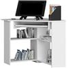 AKORD | Scrivania Angolare con Libreria & Cassetti | Scrivanie per Ufficio | Scrivania Angolare | Scrivanie Gaming Ufficio Salvaspazio Moderne | 80x74x80 cm | Bianco