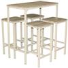 yelloo - Tavolo Bar con Sgabelli Salvaspazio, Angolo Bar per uso Interno, Perfetto per Arredare Casa con Stile, ideale per birreria, pizzeria (Brasil - Tavolo + 4 Sgabelli)