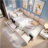 Wyibwy Letto singolo imbottito con cassettiera, daybed in velluto, 90x200 cm, con rete a doghe, letti per adulti, adolescenti e bambini, rosa (senza materasso)