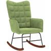 vidaXL Sedia a Dondolo Verde Chiaro in Velluto, sedia, sedia da salotto, sedia relax, sedia a sdraio, posti a sedere, dondolo, sedia in velluto