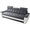 Robin Inspire Diana Divano con funzione letto cuscini e poggiatesta regolabili moderno elegante grigio scuro e bianco 230 x 95 x 90