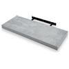 eacommerce Mensola Sospesa da Muro in Legno MDF con Staffa a Scomparsa | Scaffale Parete Design Moderno, Supporto Invisibile, Mensola Cucina Bagno Soggiorno (Cemento, 60x23x3,8 cm)