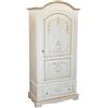 Vicentini arreda ARMADIO IN LEGNO MASSICCIO, 1 ANTA MOD ROVIGO SHABBY CHIC BIANCO ANTICATO DECORATO PROVENZALE FILO OCRA
