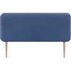 DHOME Testiera Imbottita Liscia Arrotondata in Similpelle con Gambe per Parete Acustica Testate Letto Fonoassorbenti Camera da Letto (Blu, 135cm)